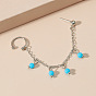 Retro Minimalist Long Chain Tassel Ear Cuff Earrings with Beads for Women