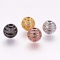 Brass Micro Pave Cubic Zirconia Beads, Round