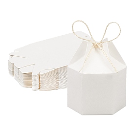 Paper Jewelry Box, with Hemp Rope, Hexagon