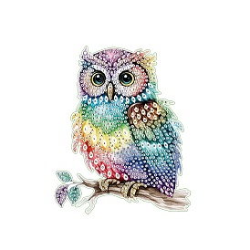 DIY Diamond Painting Kits, Including Rhinestones Bag, Diamond Sticky Pen, Tray Plate and Glue Clay, Owl