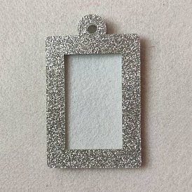 Diseño vertical rectángulo fieltro brillo foto marco tarjeta, con la cinta, para adornos navideños
