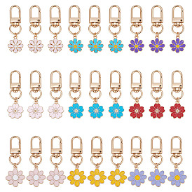 27 шт 9 стили ромашка сплав эмаль подвеска украшение, с поворотными застежками сплава
