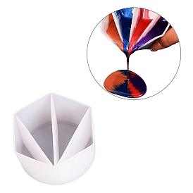 Reusable Split Cup for Paint Pouring, Silicone Cups for Resin Mixing, 4 Dividers