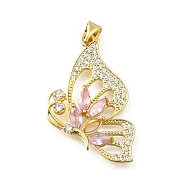 Латунные микро проложить кубического циркония подвески, бабочка, стойки покрытие, долговечный, без свинца и без кадмия