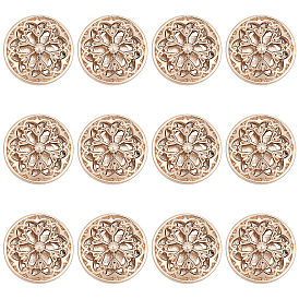 CHGCRAFT 12Pcs Hollow Alloy 1-Hole Buttons, for Sewing Crafting, Half Round