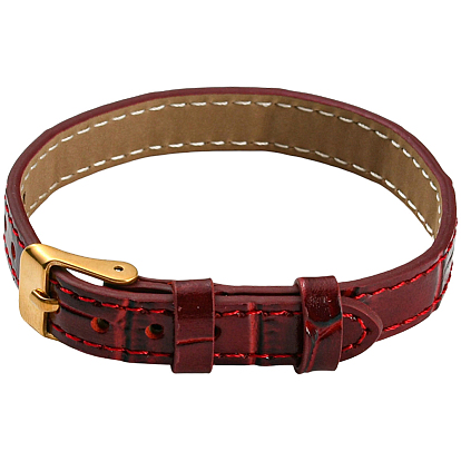 1текстурированные ремни из поликарбонатной кожи для браслетов-слайдеров для подвесок-слайдеров, с ионным покрытием (ip) золотые 304 пряжки из нержавеющей стали