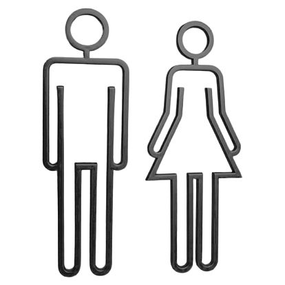 Schilder für Herren- und Damentoiletten mit Acrylkleberücksichtigung, Badezimmertürschilder