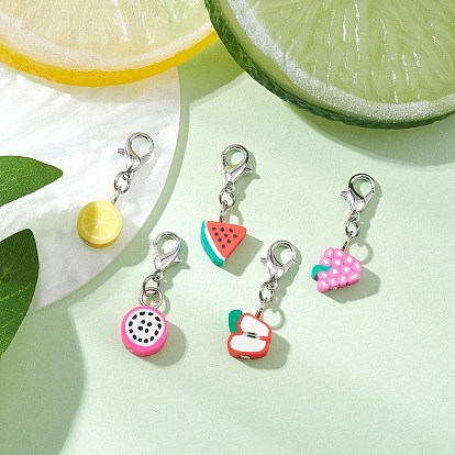 Смешанная фруктовая тематика подвески из полимерной глины ручной работы украшения, Сплав с застежками когтя омара