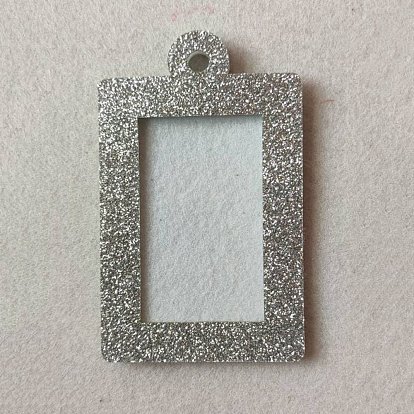 Diseño vertical rectángulo fieltro brillo foto marco tarjeta, con la cinta, para adornos navideños