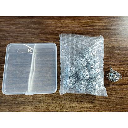 Pendentifs en laiton, pour la fabrication de collier pendentif boule carillon, ronde