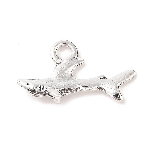 Тибетский стиль сплава цинка подвески, форма акулы, без свинца и без кадмия, 13x24.8x5 мм, отверстие : 2.5 мм, Около 400 шт / 500 г