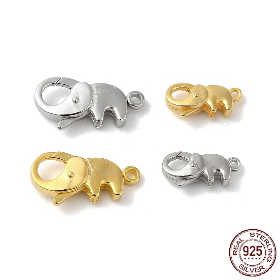 925 стерлингового серебра застежкой омар коготь, слон, с печатью 925