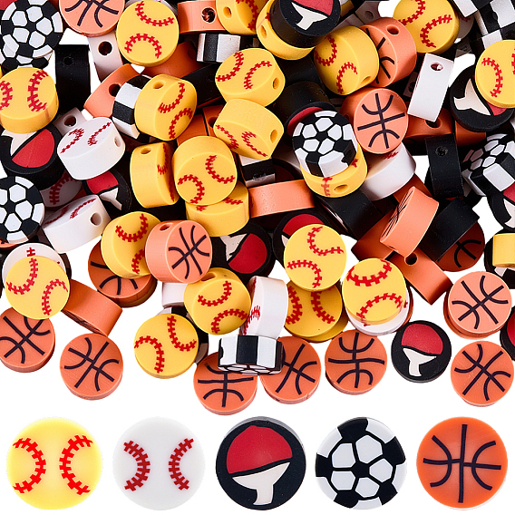 300 шт 5 стили ручной работы из полимерной глины бусины, спортивные товары