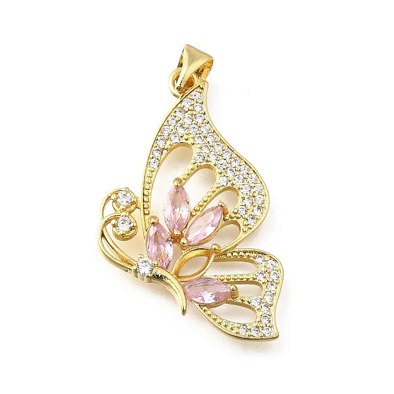 Латунные микро проложить кубического циркония подвески, бабочка, стойки покрытие, долговечный, без свинца и без кадмия