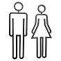 Acrylic Adhesive Backed Men's and Women's Restroom Signs, Bathroom Door Signs