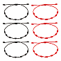 6шт 2 цвета шерстяной плетеный шнур браслеты набор, регулируемые счастливые браслеты для женщин