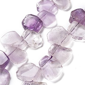 Natural Amethyst Beads Strands, Nuggets, Top Drilled