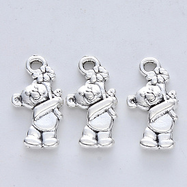 Tibetan Style Alloy Pendants, Cadmium Free & Nickel Free & Lead Free, Bear