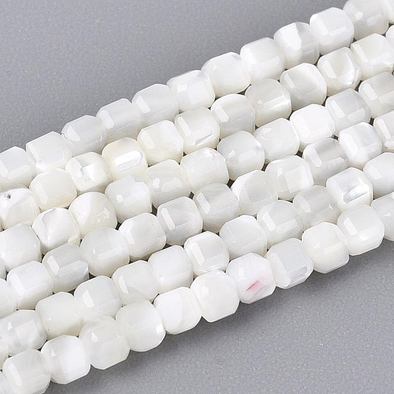 Натуральная оболочка из трохидных оболочек, граненые настольные бусины в форме куба