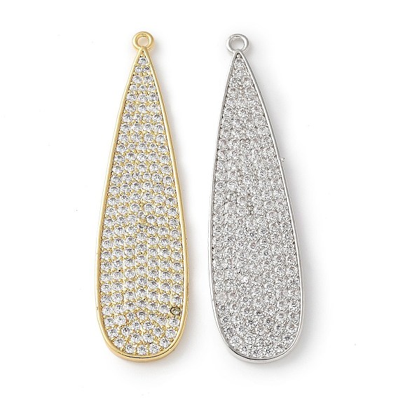 Латунные микро проложить кубического циркония подвески, слеза, прочное покрытие, без кадмия и без свинца