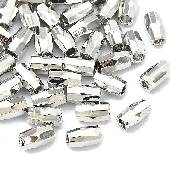SHEGRACE Brass Beads, Cadmium Free & Nickel Free & Lead Free, Barrel, Faceted
