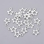 Tibetan Style Alloy Charms, Lead Free and Cadmium Free, Christmas, Star, 10mm wide, 12mm long, hole: 2mm