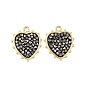 Rhinestone Pendants, with Light Gold Plated Brass Findings, Heart, Cadmium Free & Lead Free