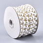 ABS Plastic Imitation Pearl Beaded Trim Garland Strand, Great for Door Curtain, Wedding Decoration DIY Material, Faceted, Half Round