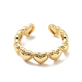 Открытое кольцо-манжета с оберткой в форме сердца, стеллаж для латунных украшений для женщин, без кадмия и без свинца