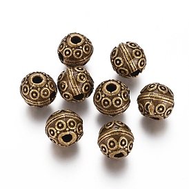 Perles en alliage de style tibétain, ronde