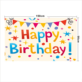 Birthday Party Polyester Banner Decoration, Photography Backdrops, Rectangle