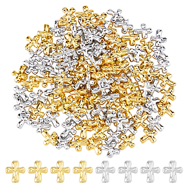 120 шт 2 цвета бусины из сплава тибетского стиля, без кадмия и без свинца, крестик