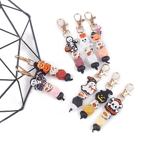 Halloween Theme Silicone Cartoon Pendant Decorations, for Home Car Bag Hanging Ornaments