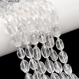 Природных кристаллов кварца бисер нитей, овальные, горного хрусталя, граненые, с бисером