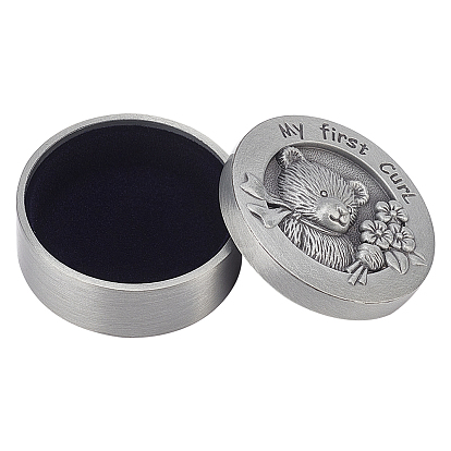 Гравировка сплава моя первая коробка для завивки, Подарочная коробка на память с мишкой-колонкой и бархатом внутри, для детского душа, дня рождения