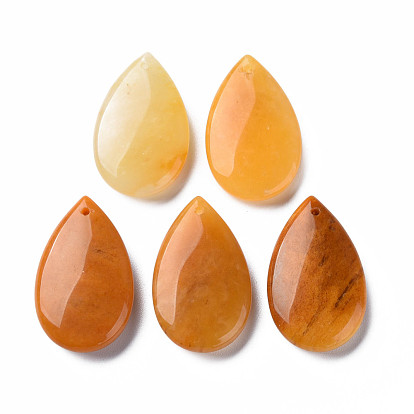 Natural Yellow Jade Pendants, Teardrop