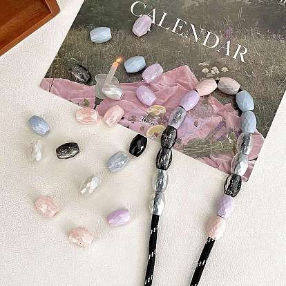 Непрозрачные акриловые бусины, овальные, с блеском порошок