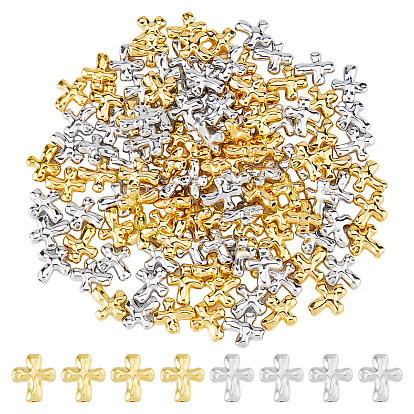 120 шт 2 цвета бусины из сплава тибетского стиля, без кадмия и без свинца, крестик