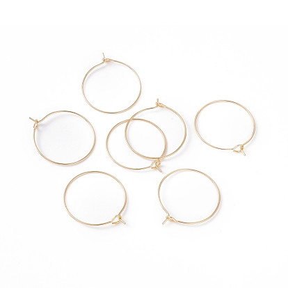 Rack Plating Brass Hoop Earring Findings, Long-Lasting Plated, Cadmium Free & Lead Free