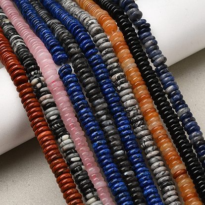 Природных драгоценных камней смешанного бисер нитей, рондель, смешанные окрашенные и неокрашенные