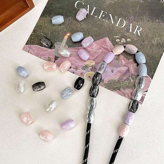 Непрозрачные акриловые бусины, овальные, с блеском порошок