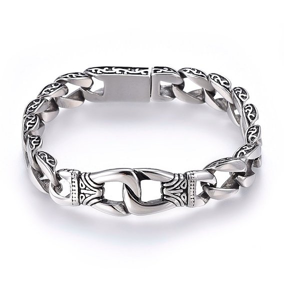 304 Браслеты из нержавеющей стали, с штык застежками