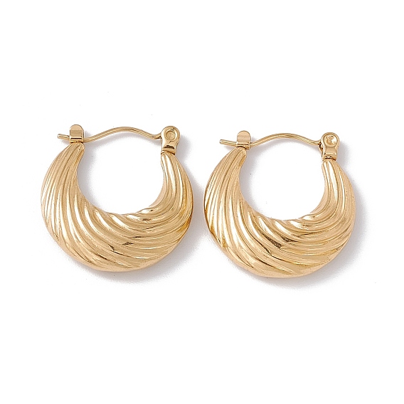 304 Серьги-кольца в форме круассана из нержавеющей стали для женщин, ионное покрытие (IP)