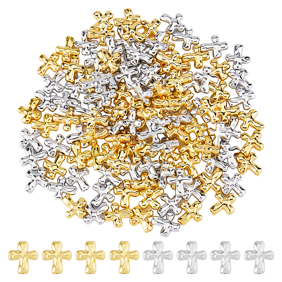 120 шт 2 цвета бусины из сплава тибетского стиля, без кадмия и без свинца, крестик