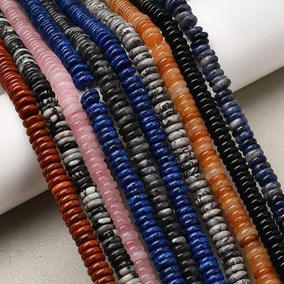 Природных драгоценных камней смешанного бисер нитей, рондель, смешанные окрашенные и неокрашенные