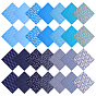 28Pcs 2 Styles Cotton Fabric, Square with Mixed Pattern