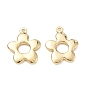 304 Stainless Steel Pendants, Flower Charms, Long-Lasting Plated