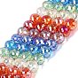 Plaquent verre transparent perles brins, rondelle, facette