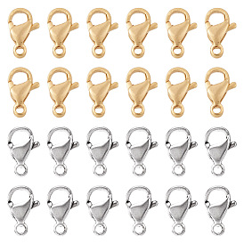 100 шт. 2 цвета 304 наборы карабинов-лобстеров из нержавеющей стали, застежки на спусковой крючок, ручная полировка