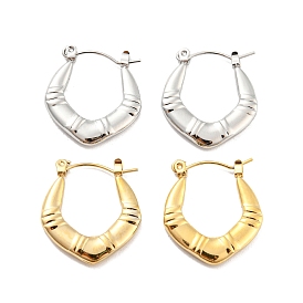 Chunky Rhombus 304 Stainless Steel Hoop Earrings for Women